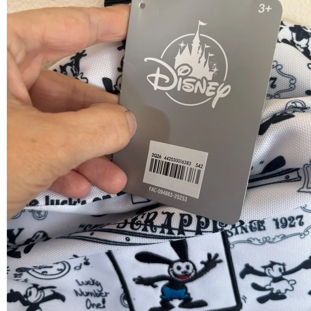 NWT Disney Parks Oswald The Lucky Rabbit Medium Backpack White Black